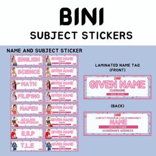 BINI Notebook Stickers Subject Stickers Name Label Stickers | Shopee ...