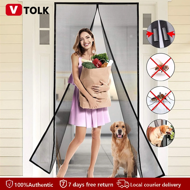 120x210cm Magnetic Mesh Screen Door Anti Mosquito Insect Net | Shopee ...