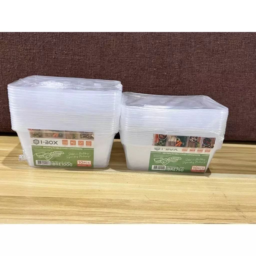 10 pieces i-box rectangular round microwavable container plastic food ...