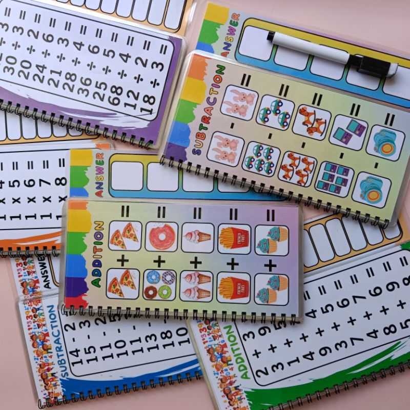 LAMINATED WRITE AND WIPE MATH MDAS FOR KINDER TO GRADE 3 | Shopee ...