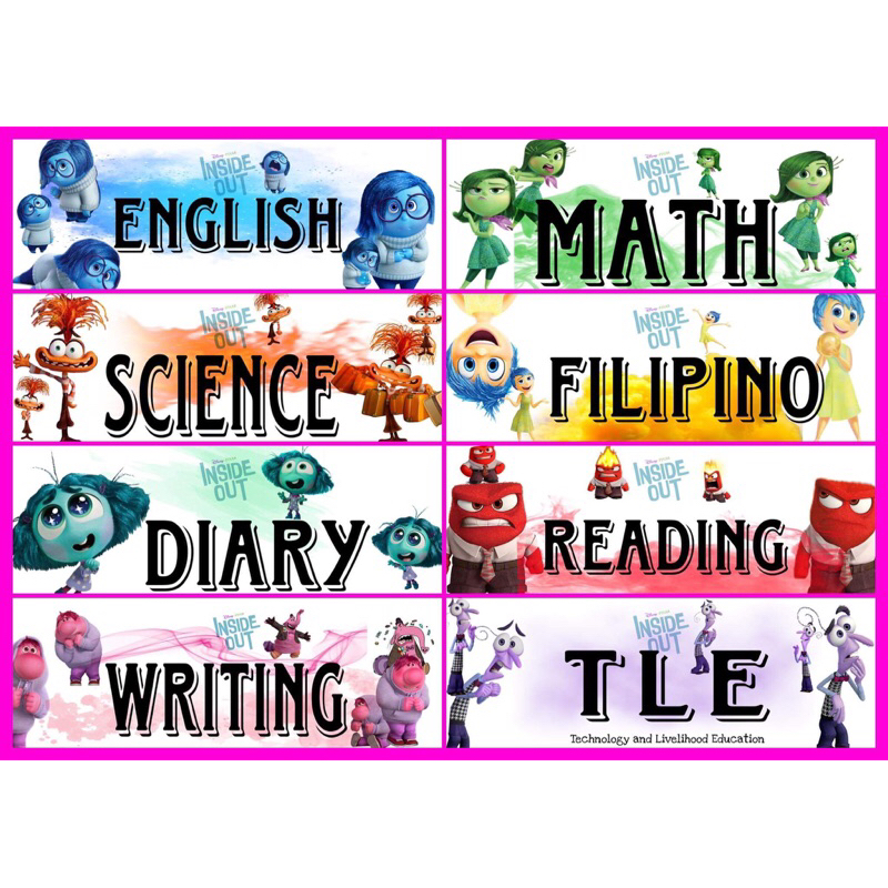 NOTEBOOK SUBJECT STICKER 8 To 10 pcs. | Shopee Philippines