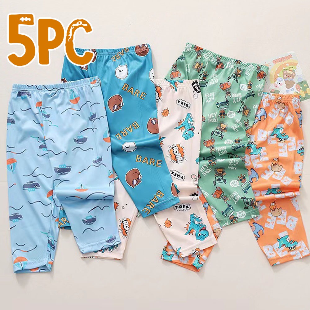 5PC Cute Kids Pajama Pants For Boys and Girls Silky Soft Sleepwear Kids ...