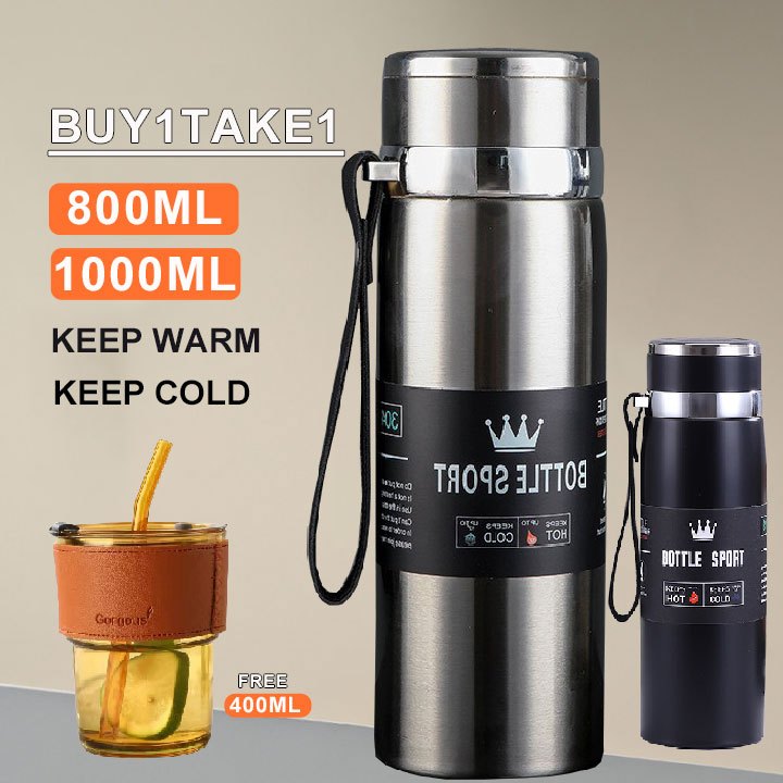 316 Stainless Steel Thermos Cup Portable Sling Travel Pot Large Capacity  Outdoor Sports Water Bottle