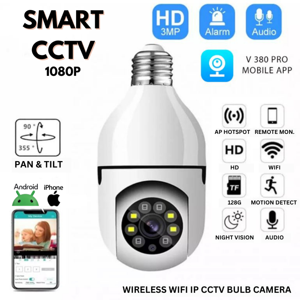V380 Pro Cctv Smart Camera 360 Panoramic With Built-In Microphone