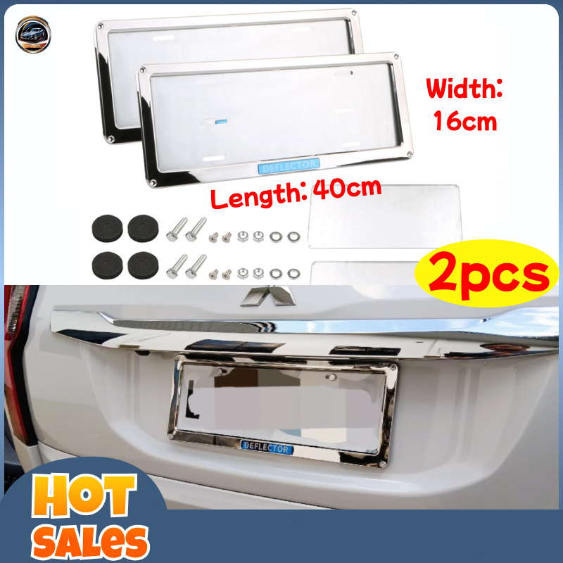 2Pcs Car Plate Holder Number Cover Plating Stainless Steel Frames Frame ...