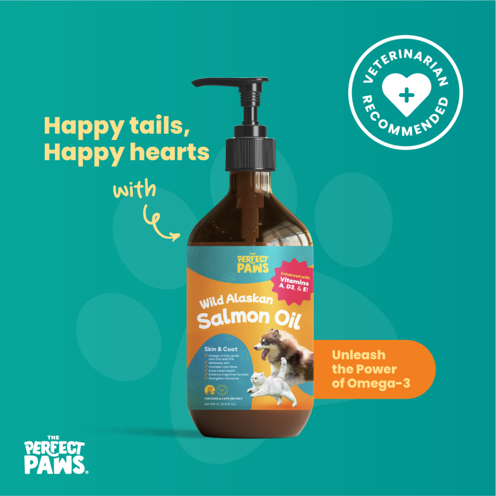 The Perfect Paws Salmon Oil for Dogs and Cats Promotes a Healthy Skin