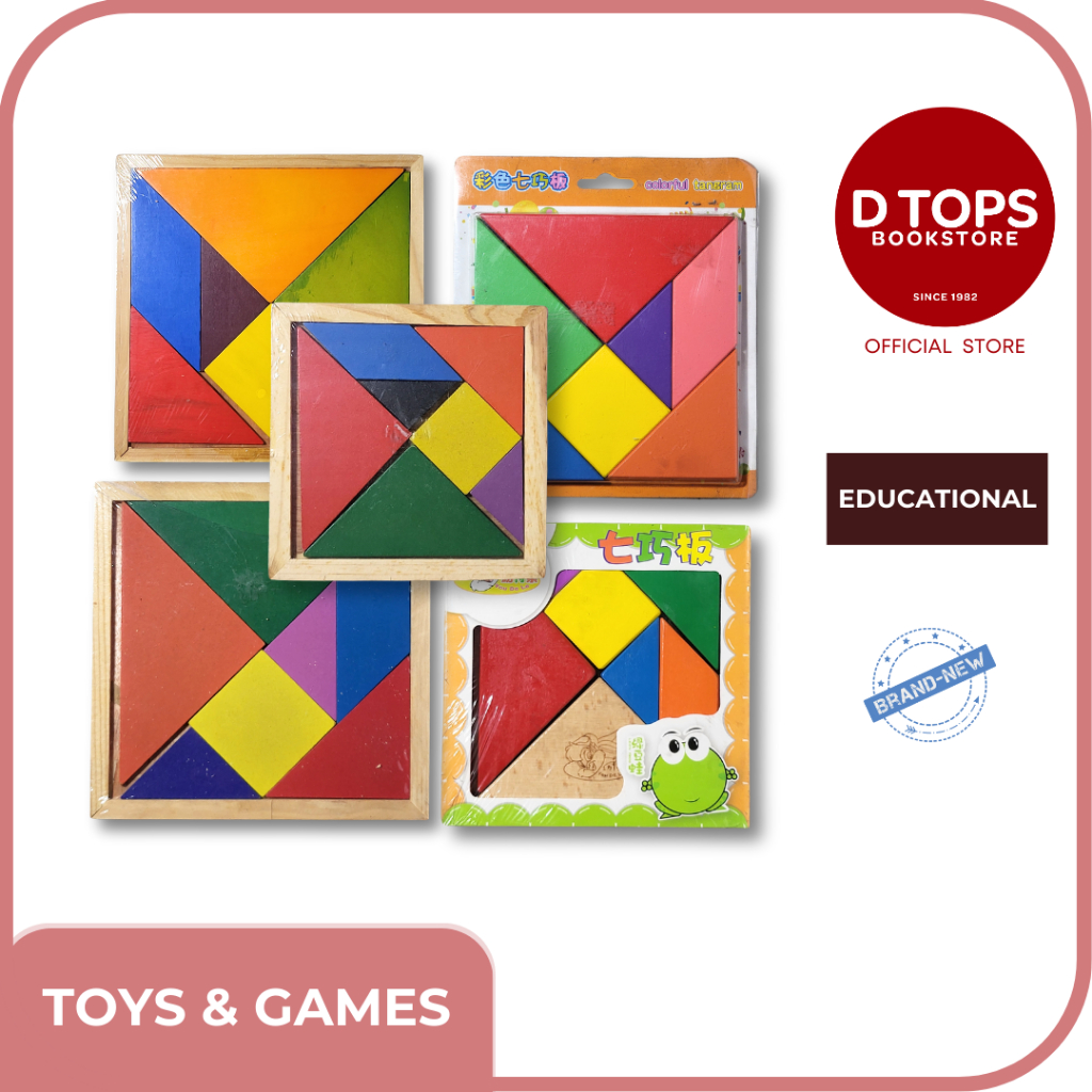 COLORFUL TANGRAM SHAPE SORTER WOOD PIECES PUZZLE | Shopee Philippines
