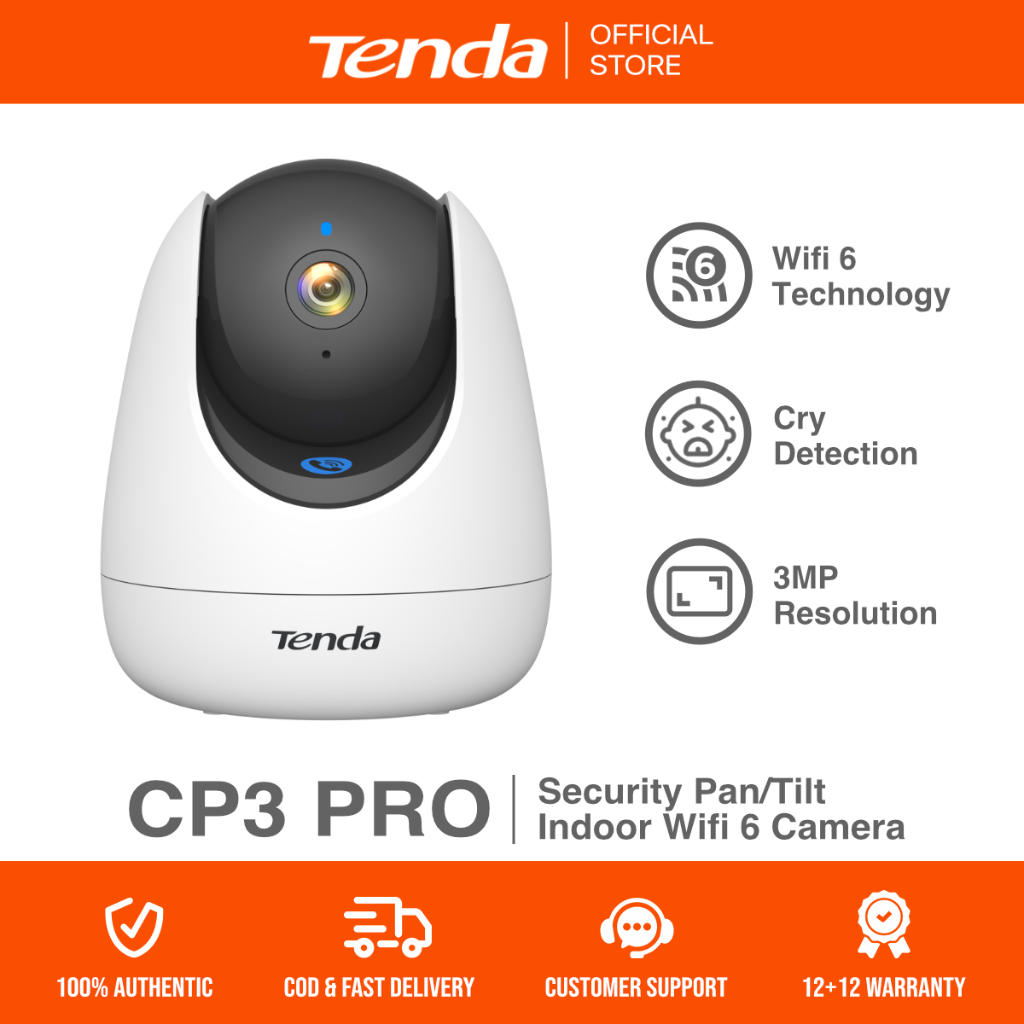 Tenda CP3 Pro AI+Wifi 6 3MP Indoor Wifi Camera for Home Security