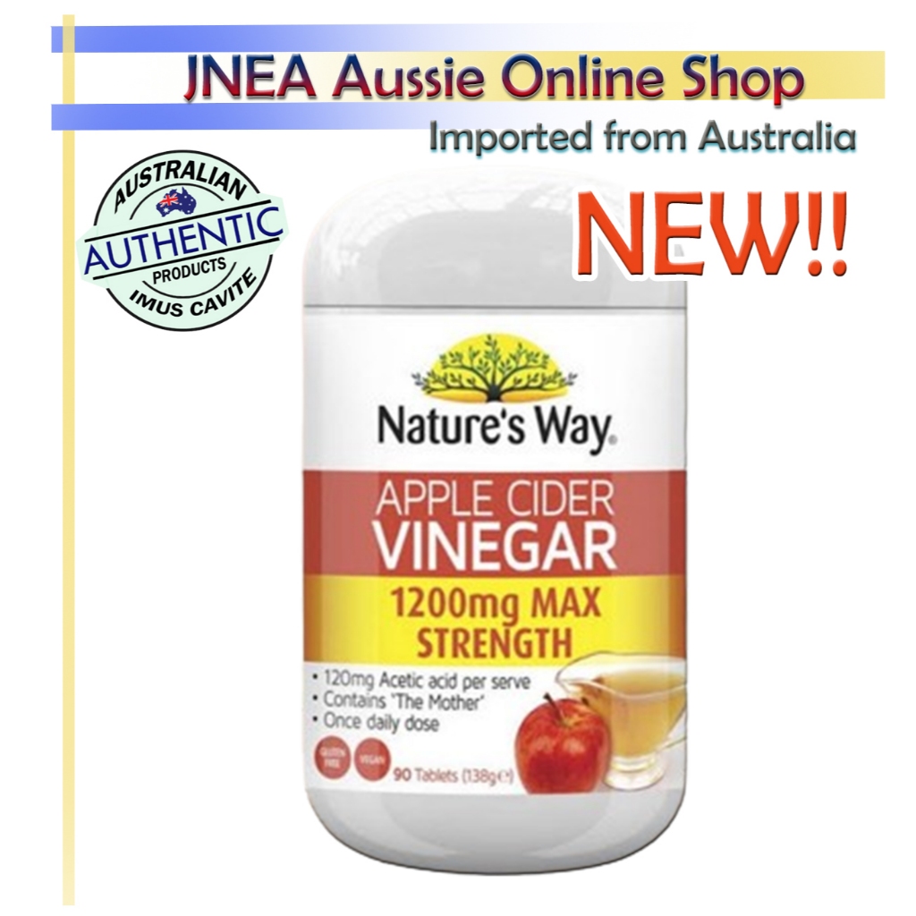 Nature's Way Apple Cider Vinegar Max 1200mg 90 Tablets | Shopee Philippines