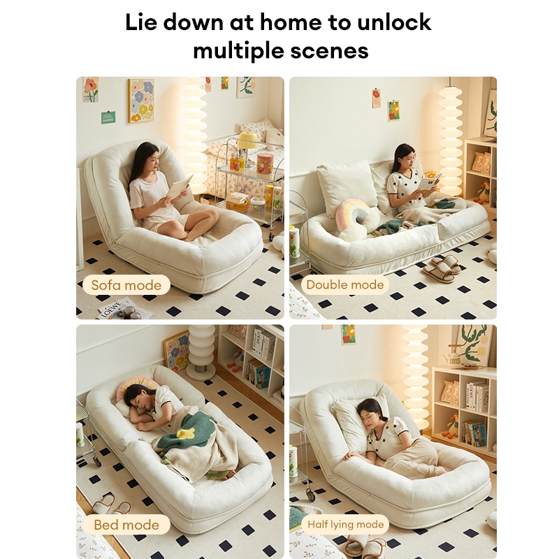 Single Folding Reclining Chair Net Red Tatami Sofa Bedroom Back Chair Balcony Sofa Chair Lazy Sofa Chair