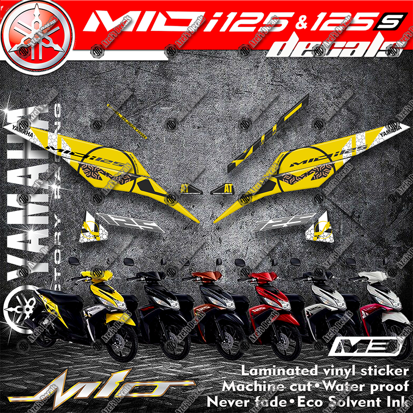 YAMAHA MIO i 125 M3 STOCK DECALS STICKER FOR MOTORCYCLE PARTS AND ...