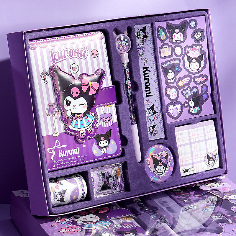 Sanrio Kuromi Handbook Melody Stationery Set Handbook Gift Box Children ...