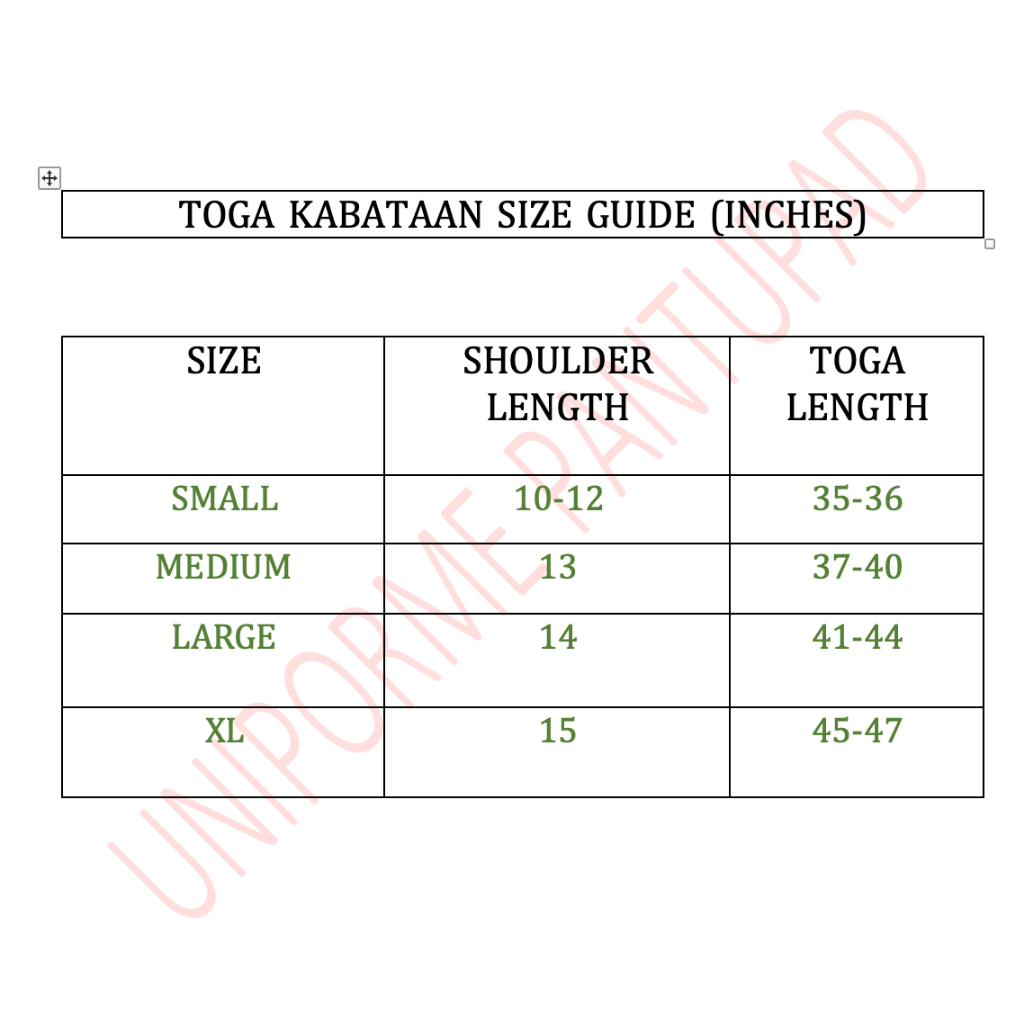 TOGA - FOR KABATAAN INC no rush order | Shopee Philippines