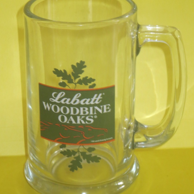 Vintage Labatt Woodbine Oak Beer Clear Glass/Tankard/ Heavy Stein Home ...