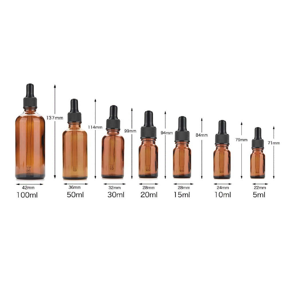 [WHOLESALE] Amber Glass Bottle With Round Head Rubber Dropper 5ML 15ML
