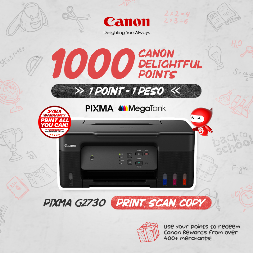 Canon PIXMA G2730 Refillable Ink Tank 3-in-1 Printer | Free 1 Set of GI ...