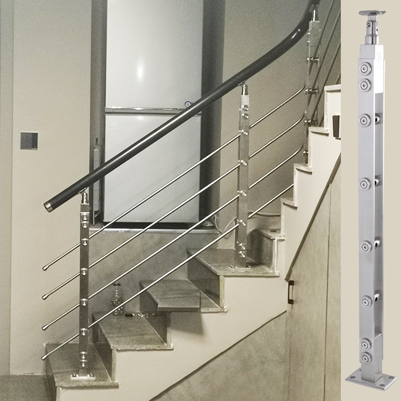 Stair handrail stainless steel brushed column Attic guardrail Bay