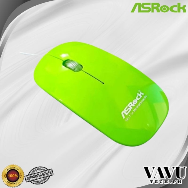 Asrock Wired Optical Mouse Green | Shopee Philippines