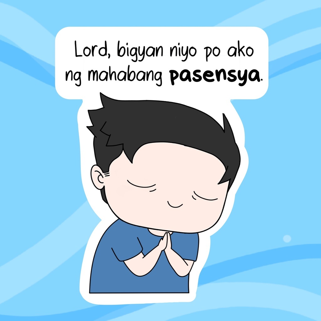 SSKAIT Boy Waterproof funny mood die cut sticker - Lord bigyan niyo po ...