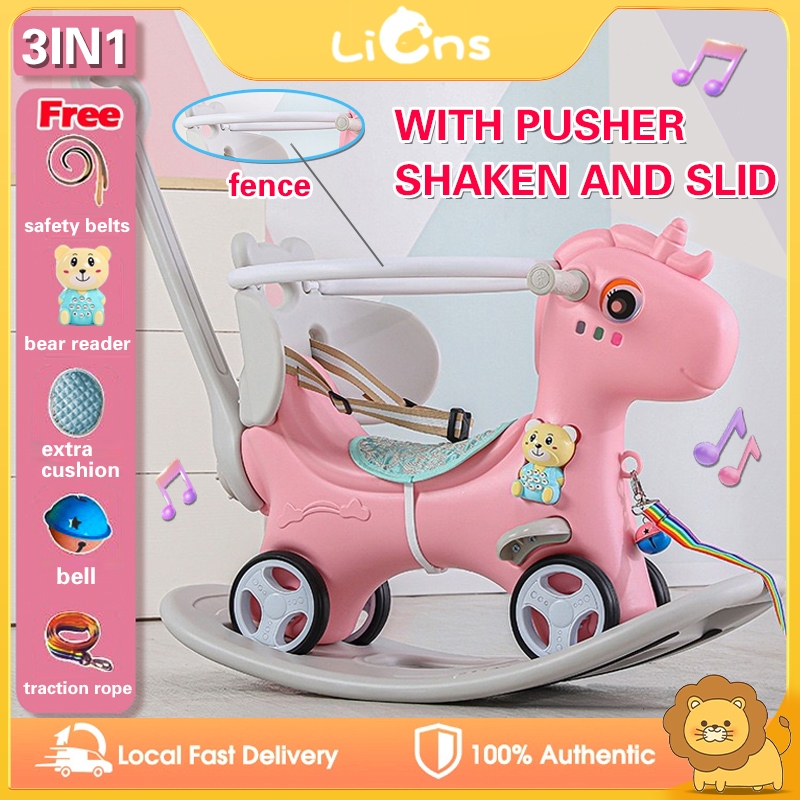 3in1 rocking horse for kids Musical Swing baby Rocking Chair With pushe ...