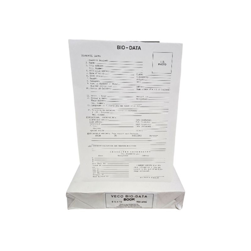 Veco Biodata Pack of 500 Sheets | Shopee Philippines
