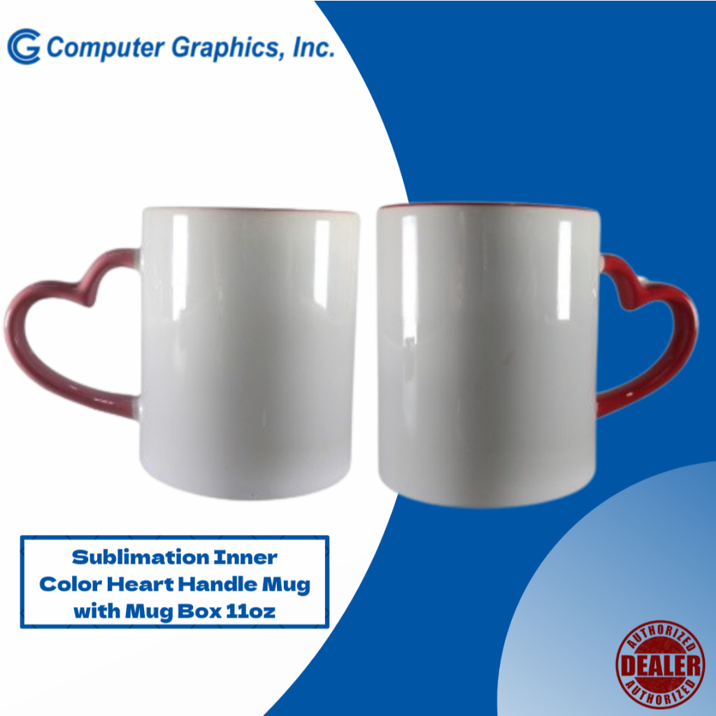 Sublimation Inner Color Heart Handle Mug with Mug Box 11oz | Shopee ...