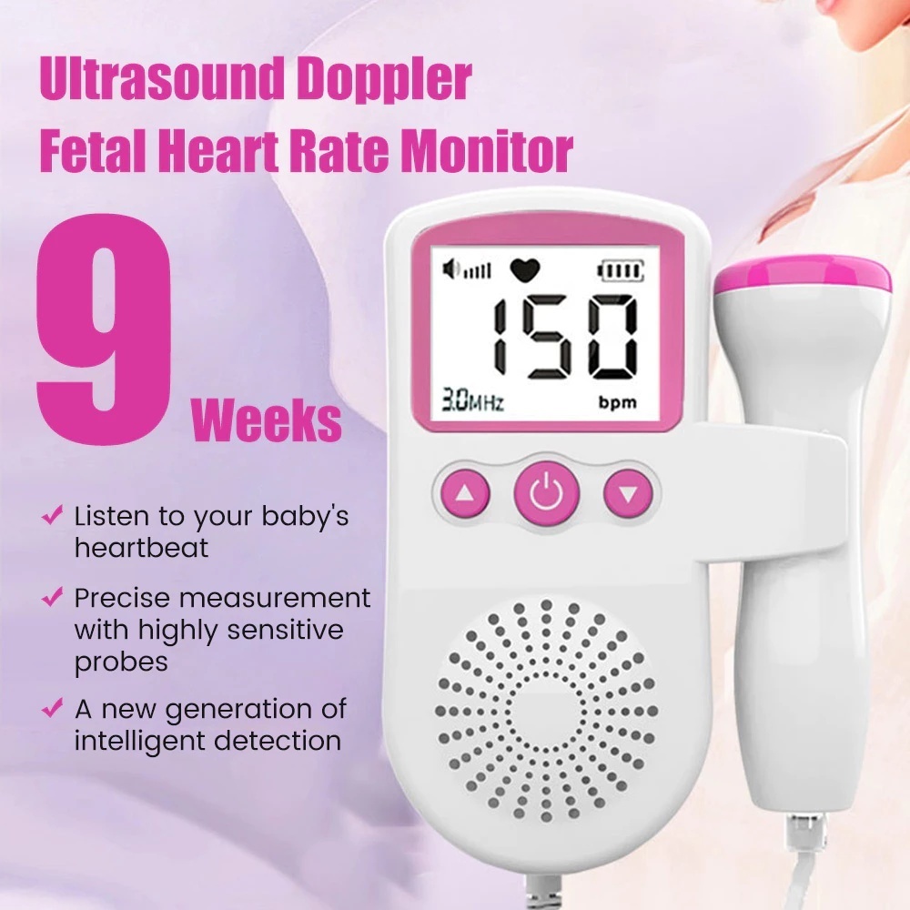 Home Use Ultrasound Fetal Doppler Detector for Baby Fetal Rate Pregnant ...