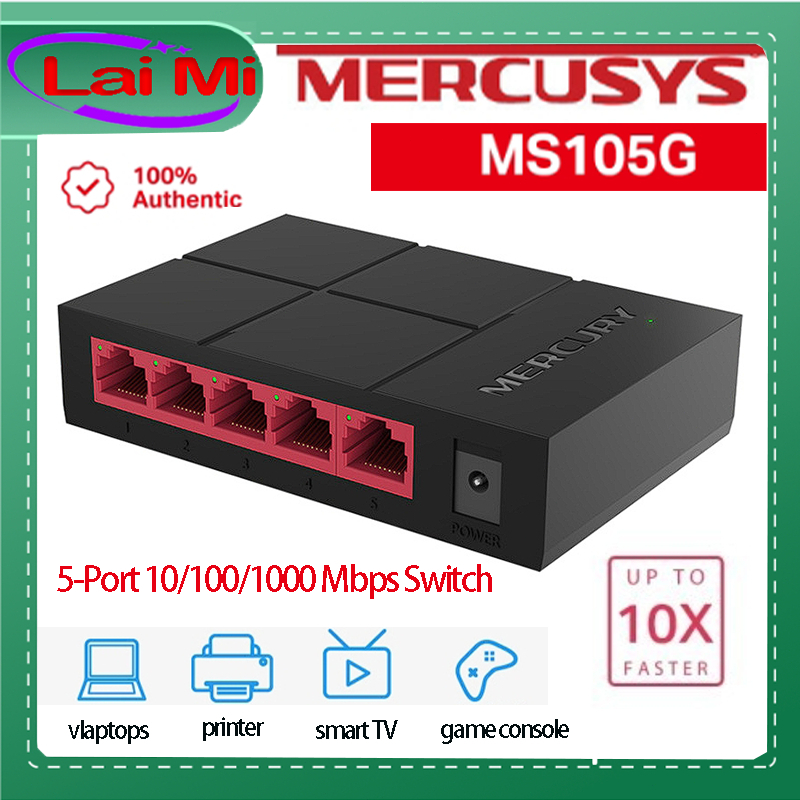 Mercusys MS105G 5-Port 10/100/1000 Mbps Switch Hub Network Switch ...