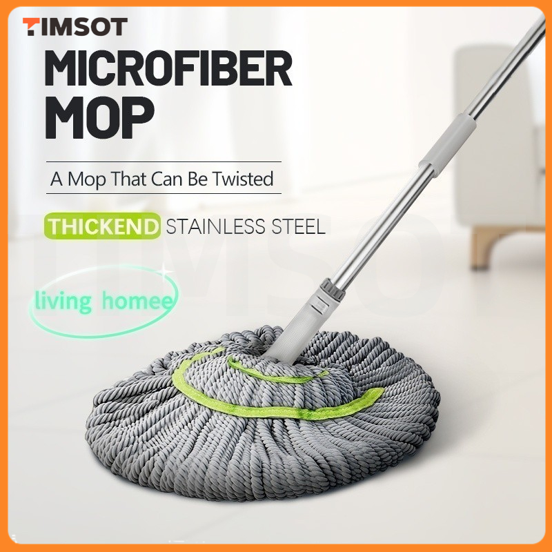 TIMSOT Spin Mop Magic Mop Hand Self-Wringing Swob 360° all-round ...