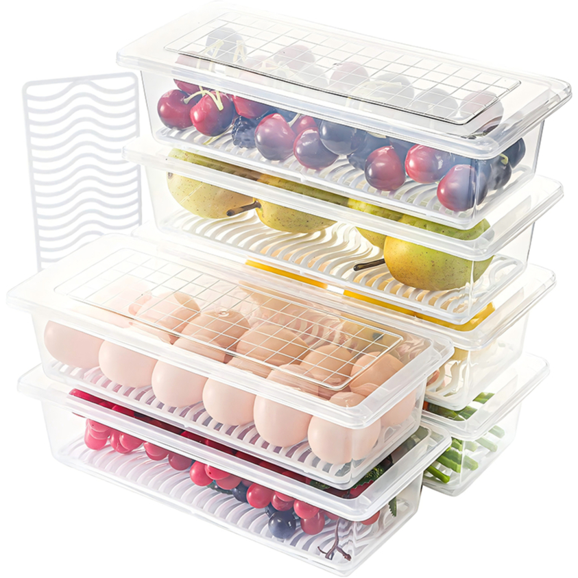 Refrigerator Storage Case Food Saver Box/Fruit Vegetable Drain Basket ...