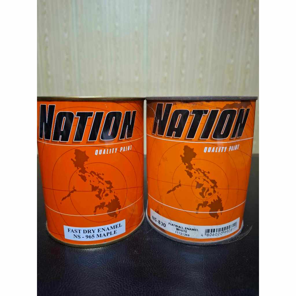#NATION HIGH QUALITY PAINT (NS800/NS965) 1L Flat wall enamel white/Fast ...