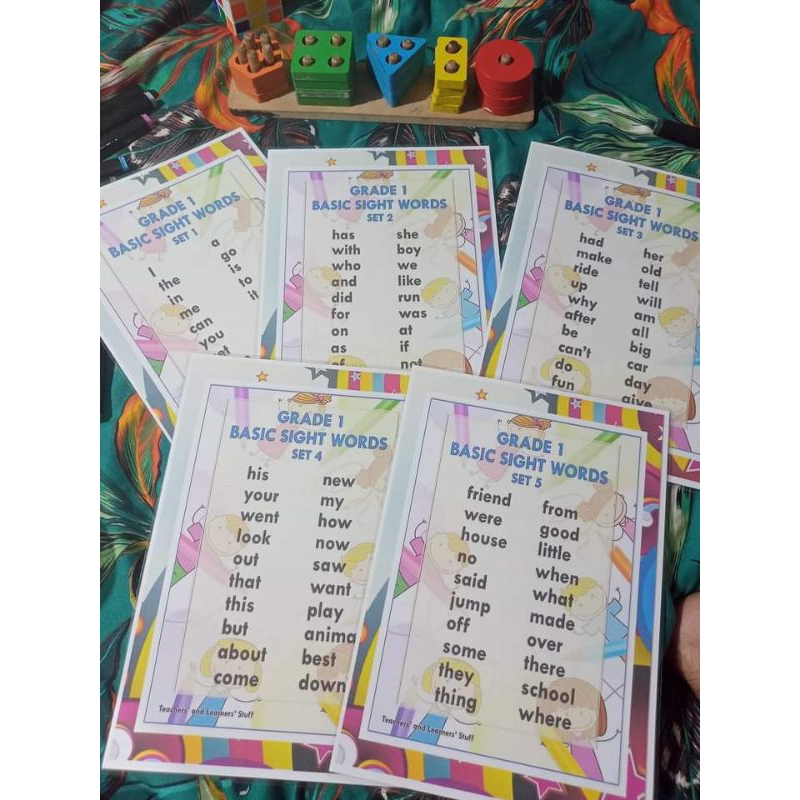 Basic Sight Words for Grade 1 5pcs Laminated Chart | Shopee Philippines