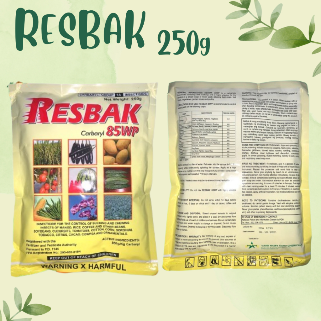 RESBAK 85WP 250g INSECTICIDE BY: VANHAWK CHEM Shopee Philippines