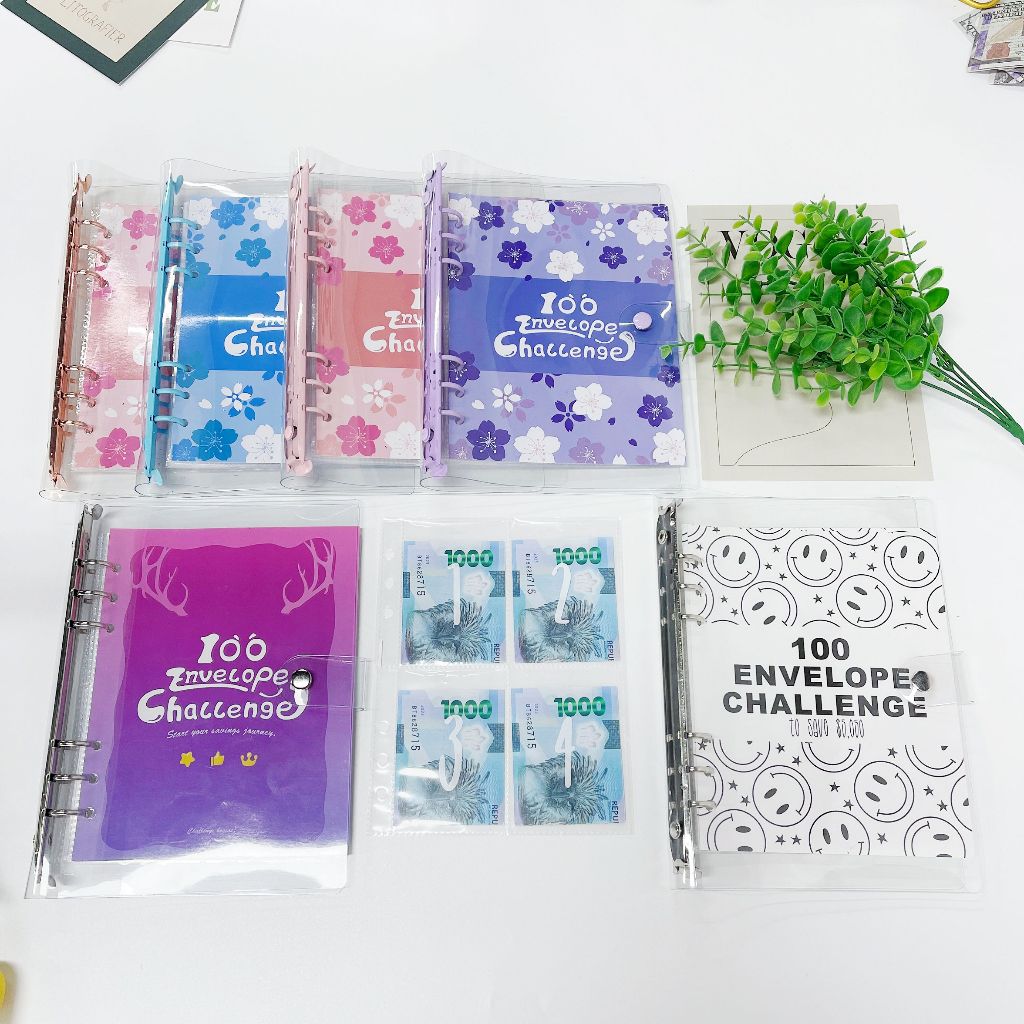 100 Envelope Savings Challenge PVC Binder Savings Budget Notebook ...