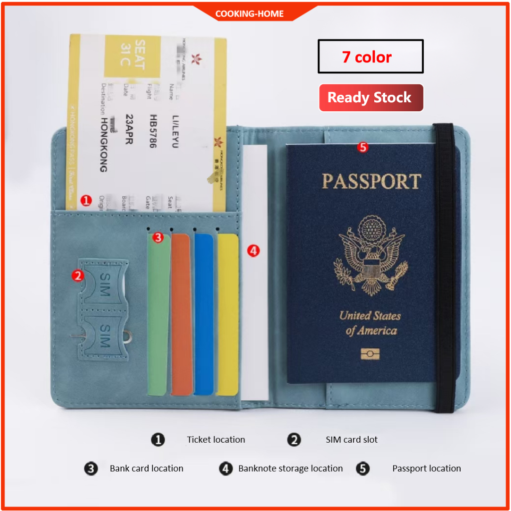 【On Hand】FID Passport Bag Pu Leather Can Put SIM Card ID Bag Leather ...