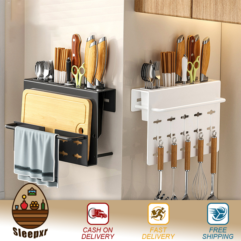 Stainless Steel Kitchen Storage Rack Wall-mounted Knife Chopstick ...