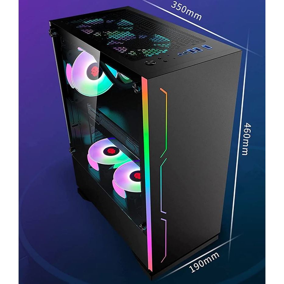Keytech Shield Mid Tower Gaming PC Case Pink, White, Black or Mint ...