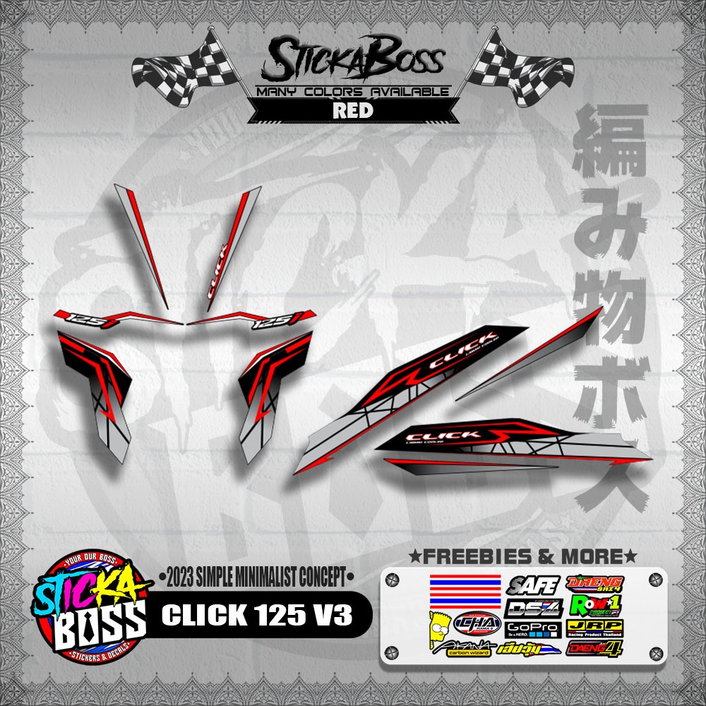CLICK 125 V3 DECALS ( 2023 SIMPLE MINIMALIST CONCEPT )【WITH FREEBIES ...