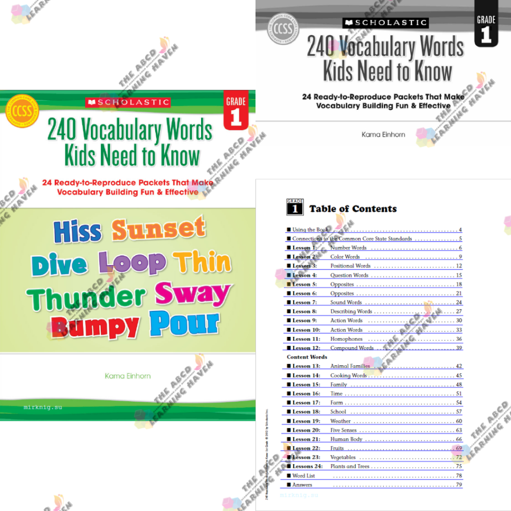 240 Vocabulary Words Kids Need to Know (Grade 1-6) | Shopee Philippines