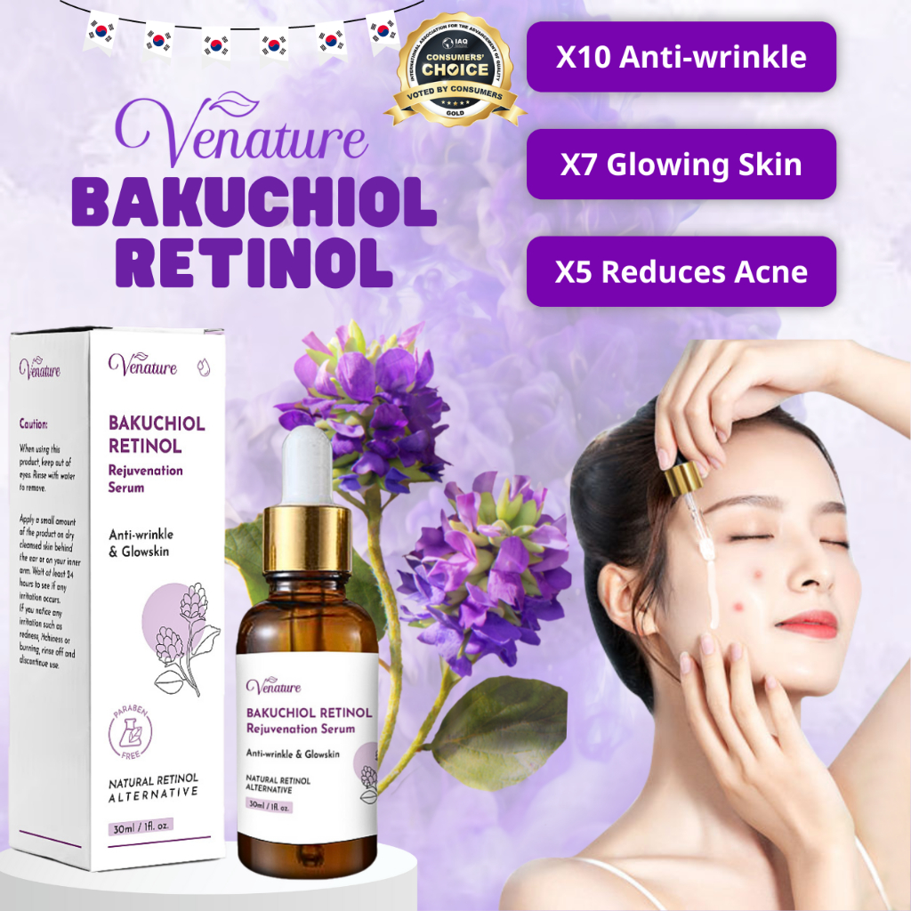 VENATURE Bakuchiol Retinol Serum Rejuvenation Face Care Whitening Skin ...