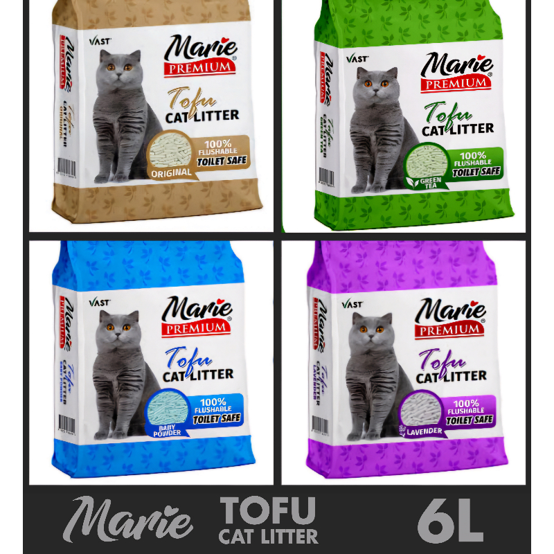 Tofu Cat Litter, Clumping Kitty Litter, Flushable,Pea Fiber,Dust
