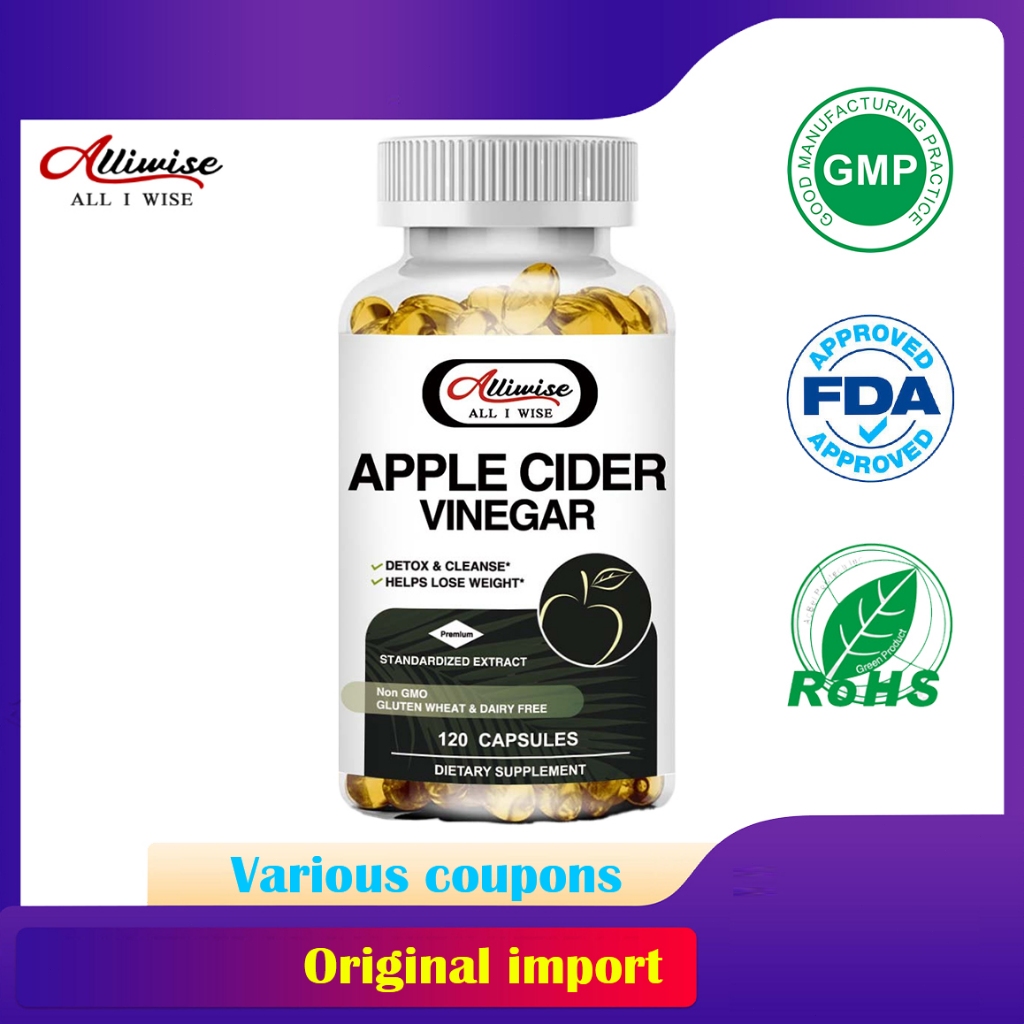 Alliwise Raw Apple Cider Vinegar Capsules ACV Pills, Appetite
