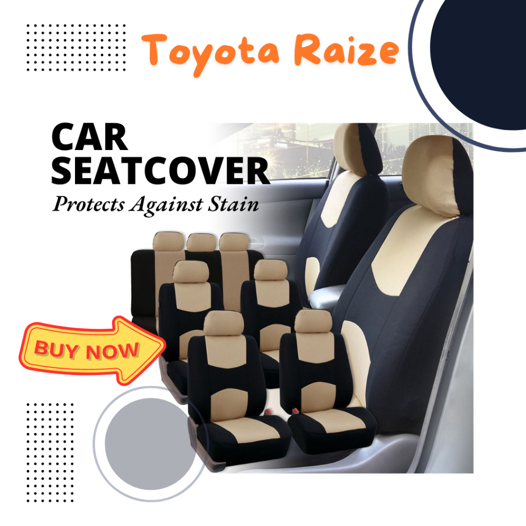 TOYOTA RAIZE CAR SEAT COVER 13 piece Set Fabric Car Seat EASY TO INSTALL