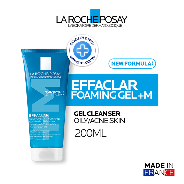 La Roche Posay Effaclar Foaming Gel+M Cleanser Face 200ml Facial Wash