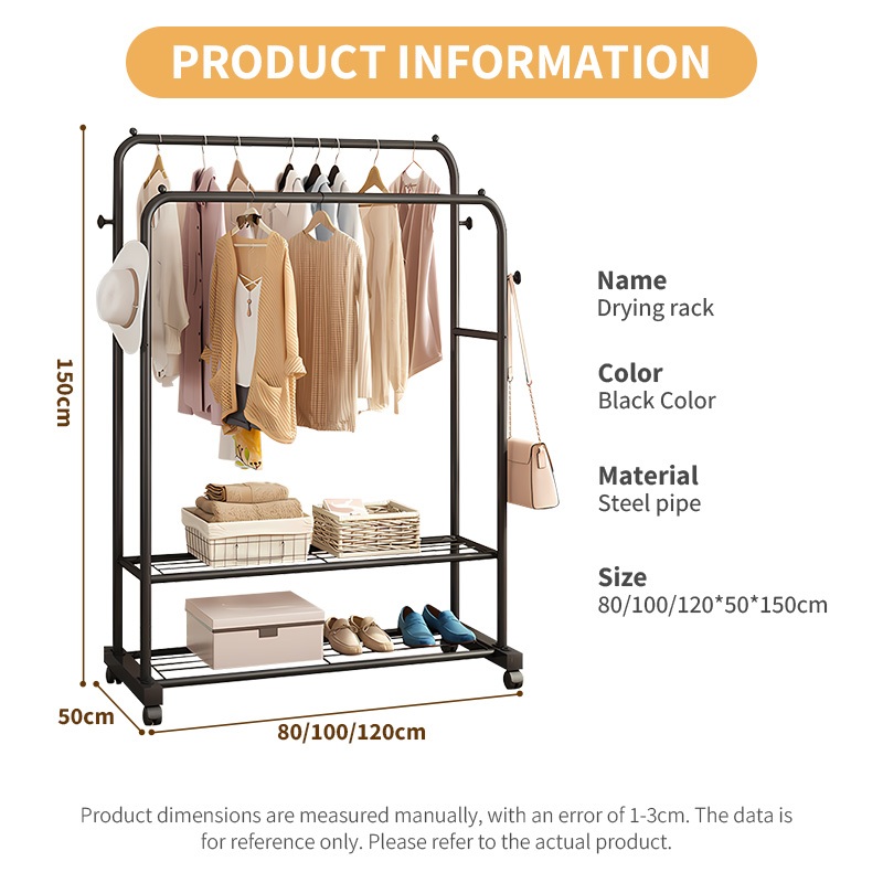 COD Sampayan Stainless Double Rod Clothes Rack Floor-Standing Drying ...