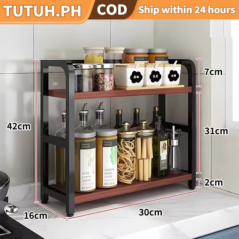 COD️ 2 and 3 Tier Spice Rack Condiment Seasoning Storage Organizer For ...