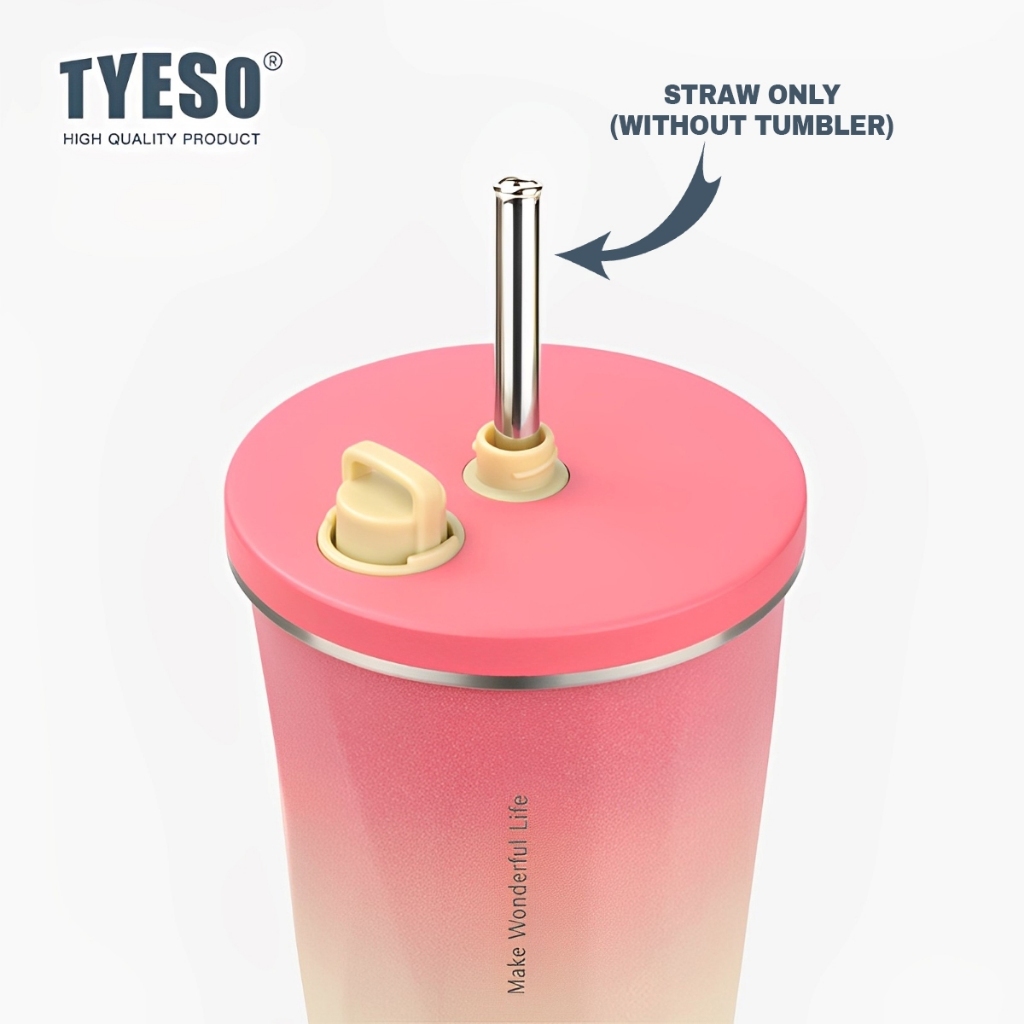 Tyeso Straw Set Straw Replacement Stainless Steel or Plastic Straw Set ...