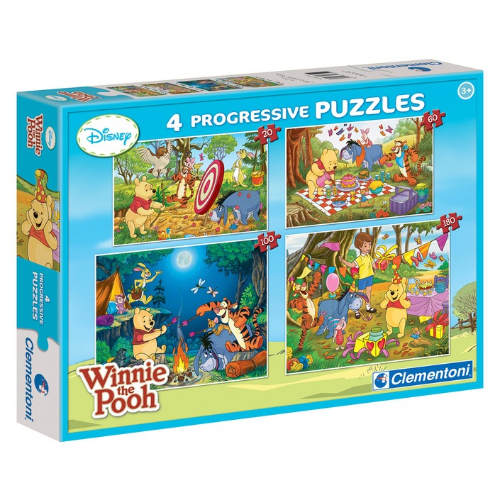 Clementoni 4 Progressive Puzzle Winnie the Pooh 20+60+100+180 pieces ...