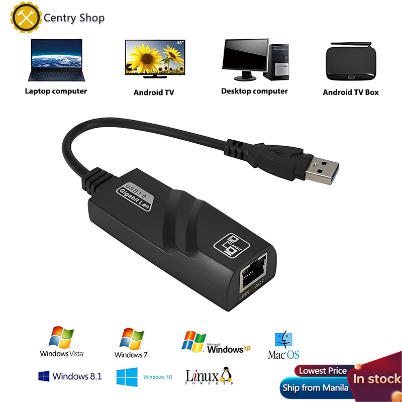 USB 2.0 Gigabit LAN Driverless USB to RJ45 Cable Converter 10/100 Mbps ...