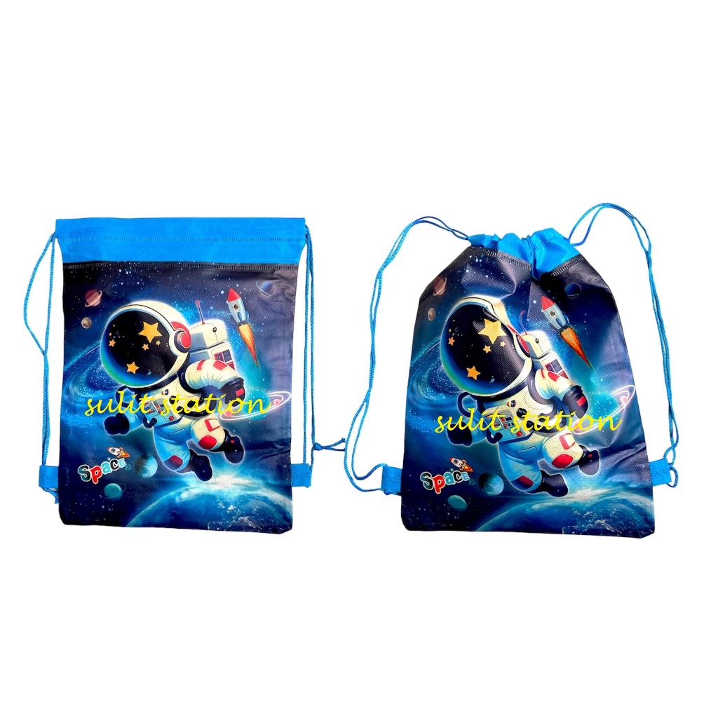 12pcs ASTRONAUT SPACE SKY PARTY DRAWSTRING STRING LOOT POUCH GIFT BAG ...